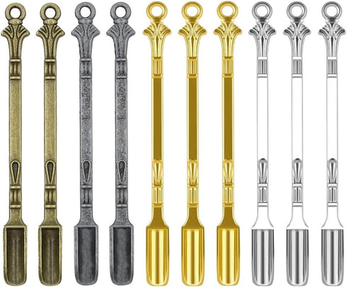 10 PCS Shovel Mini Spoon Alloy Tableware Charm Kitchen Pendant Spoon Tiny Shovel Spoon for Necklace DIY Craft Jewelry Making Keychain...