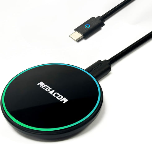 MEGACOM Magnetic Wireless Charger, 15W Fast Charging Pad, Compatible with iPhone 15/15 Plus/15 Pro Max/14, Samsung Galaxy S22/S21/S20, with USB-C ...