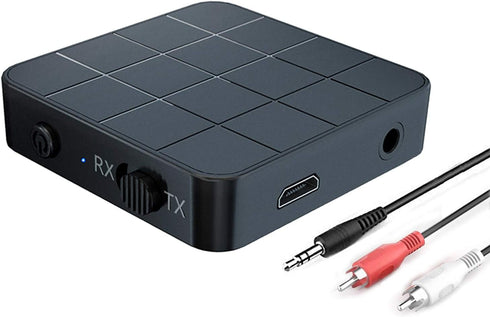 VR-robot Bluetooth 5.0 Audio Transmitter Receiver Adapter, 2-in-1 Wireless 3.5mm aptX Low Latency Stereo Audio Adapter for Home Sound System/TV/PC...