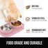 Gorilla Grip 100% Waterproof BPA Free Cat and Dog Bowls Silicone Feeding Mat Set, Stainless Steel Bowl Slip Resistant Raised Edges, Catch Water, F...