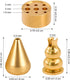 MrMrKura Brass Incense Holder for Sticks Incense Burner Sets, 3-in-1 Incense Stick Holder Ash Catcher Cone Incense Burner Coil Incense Holder, for...