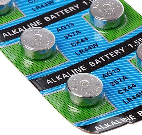 Cotchear 10Pcs AG13 LR44 Batteries 357A L1154 Battery 1.5V 357 S76E G13 LR1154 SR44 Alkailine Button Cell...