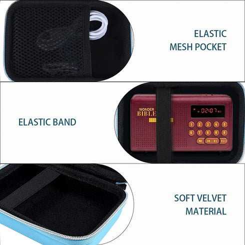 Leayjeen Travel Carry Case Compatible with WONDER BIBLE NIV- The Talking Audio Bible Player (New International Version)(Case Only)(Blue)......