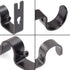 12 PCS Double Curtain Rod Brackets, Heavy Duty Curtain Rod Holder for Double Rod, Black Curtain Rod Hanging Brackets Wall Mount for Home Office...