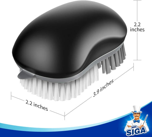MR.SIGA Fruit and Vegetable Cleaning Brush with Non Slip Comfortable Grip, Pack of 2, Black...