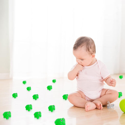 Kids Bath Toys 12PCS Rubber Frogs Squeak Toys and Float Frogs Baby Shower Toys, Swimming Bathtub Toys...