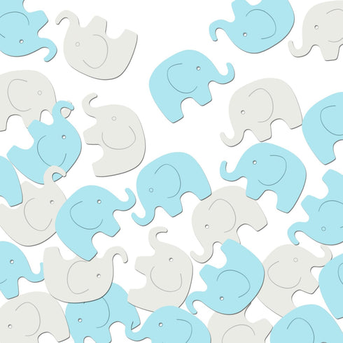 Baby Shower Blue Elephant Confetti Decorations Boy Scatter for Baby Shower Button Birthday Theme Party Supplies Gender Reveal Party Decoration (Bl...
