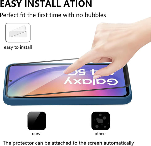 Vancle Case for Samsung Galaxy A54 5G Phone Case and 2-Pack Tempered Glass Screen Protector, Shockproof Bumper Silicone Case with Microfiber Linin...