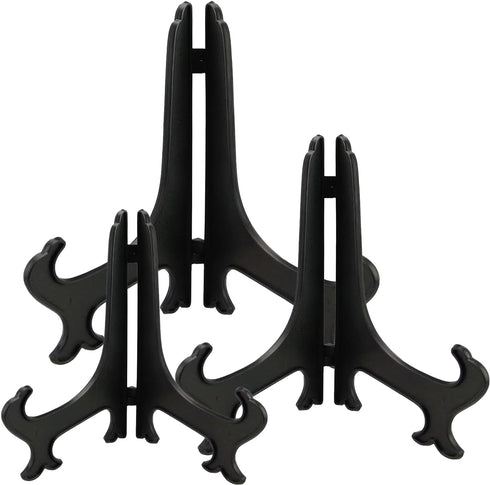 Generic 3 PCS Plate Stand for Display, 8/9/10 Inch Card Display Stands, Black Table Top Easels for Display, Foldable Frame Picture Easel Plate Dis...