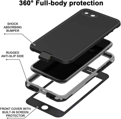 Diverbox for iPhone SE 2020 Waterproof Case iPhone 8 Waterproof Case,Waterproof Shockproof IP68 Full-Body Sturdy Case Built-in Screen Protector fo...