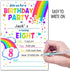 ukebobo Rainbow Happy Birthday Party Invitations for Child’s 8th Birthday Party – Colorful Invitation with Envelopes for Kids 8th Birthday Party –...