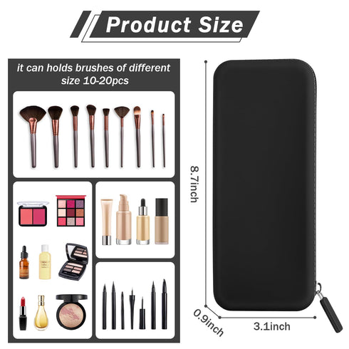 Etercycle Large Travel Silicone Makeup Brush Holder, Washable Silicone Make Up Bag, Portable Cosmetic Brushes Holder, Soft Makeup Tools Organizer ...