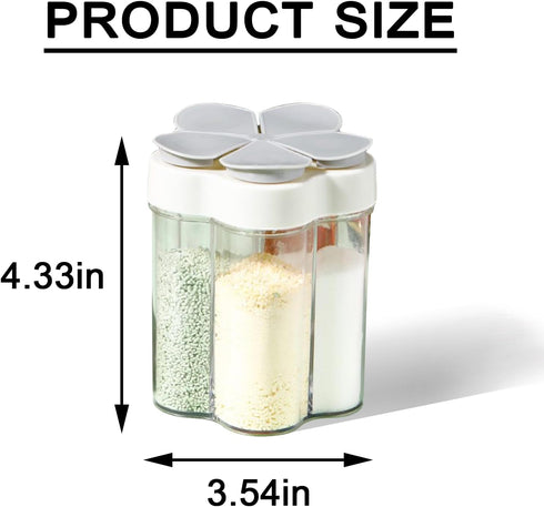 2pcs Travel Spice Container ?5 in 1Portable Camping Seasoning Shaker?Clear Plastic Condiment Bottle for Travel?Camper, Hiking, BBQ, Picnicn....