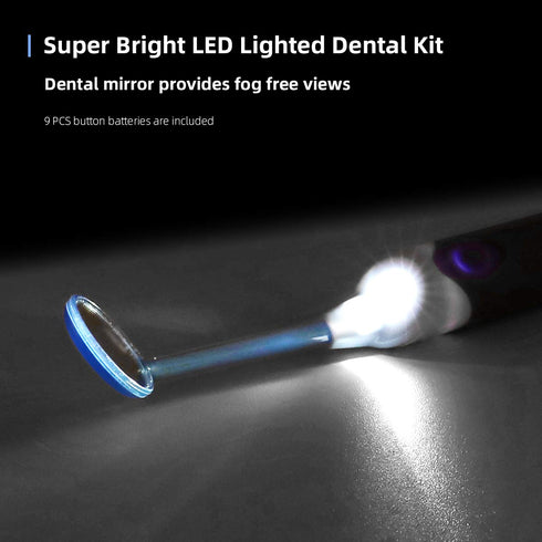 Tooth Stain Remover Tool Oral Care Cleaning Kit with LED Light for Dentist, Family Oral Cleaning, Dental Scraper Tooth Pick Hygiene Set with Mouth...