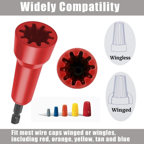 Wire Twisting Tool, Spin Twist Wire Connector Wire Nut Driver, Socket Wire Twisting Spinner with 1/4" Chuck for Drill and Wire Connector Driver Re...