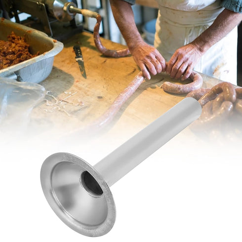 Oumefar Sausage Stuffer Tubes Stainless Steel Stuffer Filling Tube Sausage Wide Mouth Manual Filling Funnels Nozzles Spare Parts Meat Grinder Acce...