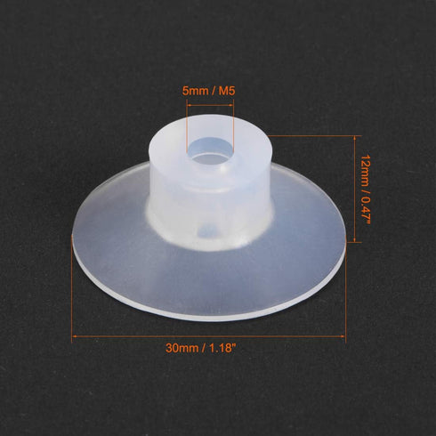 uxcell Suction Cups, 30mm Diameter x M5 Joint Silicone Vacuum Pneumatic Suction Cup 4pcs...