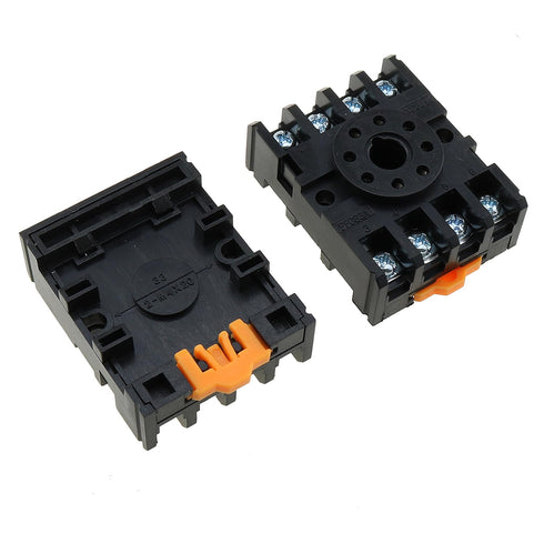 2PCS 11 Pin Electromagnetic Relay Base Black Plastic PF113A Socket Base Compatible with JQX-10F/2Z and JTX-2C and JMK2P-I Relays...