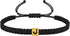 Initial Bracelets for Women Men Woven Rope Braided Letter Bracelet Gold 26 Alphabet Handmade Adjustable Black String Bracelet Jewelry Gifts - A...