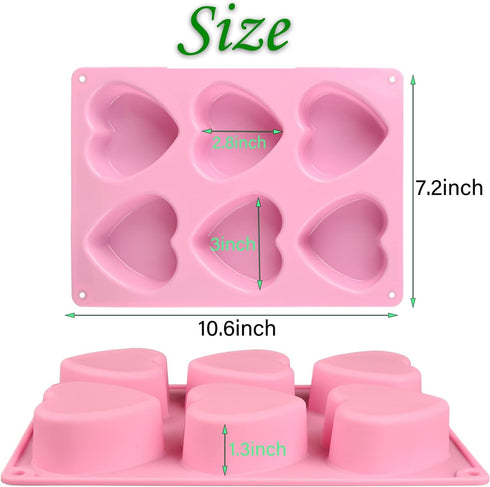 Actvty Heart Silicone Mold, 2 Packs Heart Shaped Molds for Making Handmade Soap, Bath Bombs, Candles, Cake, Chocolate Bomb and Jelly...