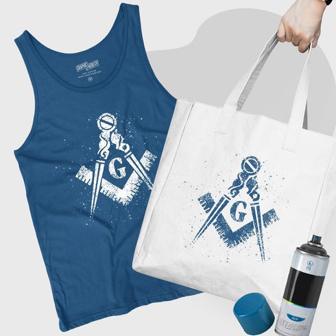 Masonic Freemason Square Stencil Template 8.5x11 Inches - Reusable for Painting on Walls, Wood, Glass & Crafts...