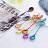 Coffee Spoons Tea Dessert Espresso Musical Note Stainless Steel 304 Long Handle Black Rose Gold Blue Purple Rainbow Silver Megic Red Set of 8...