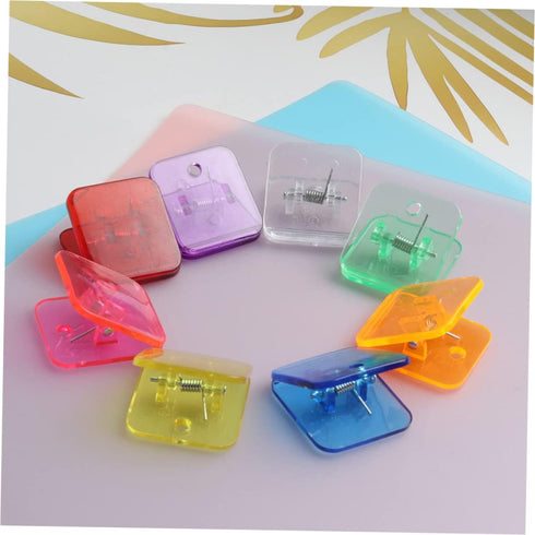 STOBOK 14pcs Transparent Folder Decorative Binder Decked Accessories Black Binder Metal Paper Clamps Utility Paper Clamp Plastic Paper Clamp Work ...