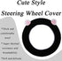Cartoon Cute Fluffy Steering Wheel Cover for Women Girls,JXJKMMN Furry Ear Steering Wheel Cover Winter Warm Fuzzy Car Steering Wheel Cover Lovely ...