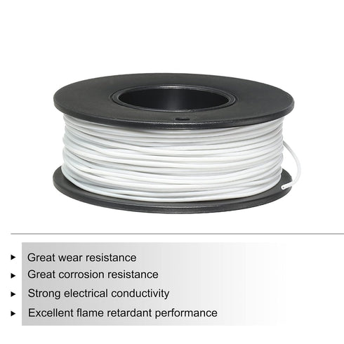 MECCANIXITY 30 Gauge Wire Silicone Wire 30AWG Electrical Wire Stranded Wire High Temperature Hookup Wire Tinned Copper Wire 30m/100ft White Spool ...