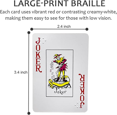 Large-Print Braille Playing Cards for Vision Impairments Entertainment Supplies...