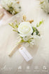 Ling's Moment Boutonniere for Men, 6pcs Groom Groomsmen Boutonniere, Artificial Flowers for Wedding Decor/Prom/Homecoming, etc.White Baby Breath I...