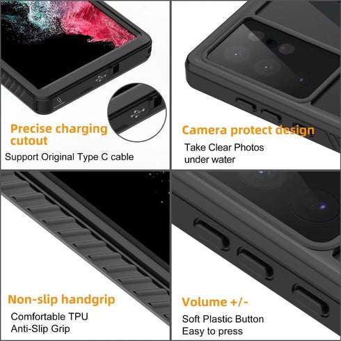 Samsung Galaxy S22 Ultra Waterprooof Case,with Built in Sensitive Screen Protector Shockproof Heavy Duty Full Body Protective IP68 Waterproof Case...