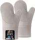 Gorilla Grip Heat and Slip Resistant Silicone Oven Mitts Set, Soft Cotton Lining, Waterproof, BPA-Free, Long Flexible Thick Gloves for Cooking, Ki...