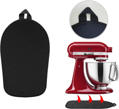 Mixer Slider Mat for Kitchen Aid Bowl Lift 4.5-5Qt - Compatible with Tilt-Head and Non-Tilt Models, Rubber Wheels, Black Accessories, Easy Sliding...