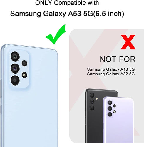 Hekodonk for Samsung Galaxy A53 5G Case,Heavy Duty Full Body Shockproof Drop Rugged Protection 3 in 1 TPU+PC Slim Marble Phone Case Dustproof Anti...