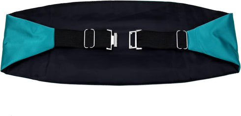 Mens Formal Woven Satin Cummerbund Pre-Tied Bowtie Hanky set...
