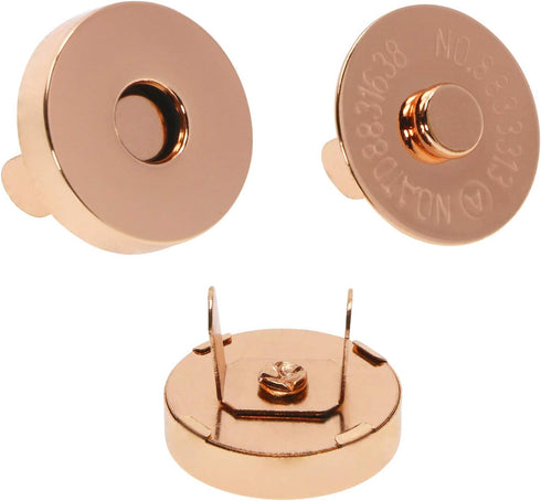 Mini Skater Magnetic Button Clasp Snaps for Sewing Craft Bag Clothing Scrapbooking No Tools Required, 6-Pack (18mm, Rose Gold)...