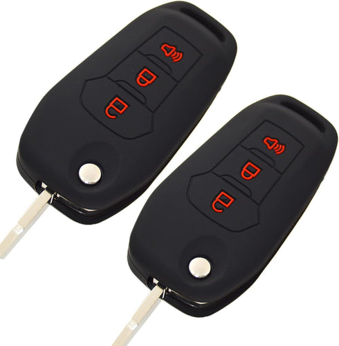 Silicone Key Fob Cover Remote Protector for Ford F150 F250 F350 F450 F550 Raptor Ranger Transit Fusion Bronco EcoSport Escape Explorer Expedition ...