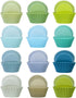 qiqee 24-Packs Reusable Silicone Cupcake Liners 12 Solid Morandi Green Blue Colors Cupcake Baking Cups Silicone Muffin Liners (12 Colors)...