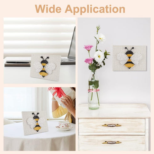 WEBEEDY 3D String Art Kit for Adults Beginners, DIY Bee String Craft Kit, Include All Necessary Accessories and Frame, Home Wall Decorations Uniqu...