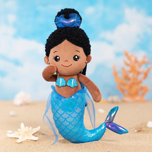 OUOZZZ 15" Soft Black Mermaid Doll for Girls - First Plush Baby Doll Sleeping Cuddle Buddy Toy Stuffed Animals Doll for 3 year old Kids...