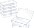 6 Pack Small Plastic Containers with Hinged Lids, Rectangle Clear Storage Boxes for Beads, Jewelry, Game Pieces, Crafts Items and Office Supplies ...