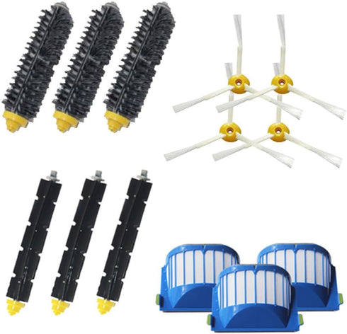 Replacement Parts Kit Includes Bristle & Flexible Beater Brush & Armed-3 Side Brush & Filters for iRobot Roomba 600 Series 614 618 620 630 640 650...