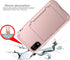 iPhone XR Wallet Case, Shockproof Heavy-Duty Hybrid Cover with Card Slot, Mirror & Kickstand, 6.1 Inch - Rose Gold...