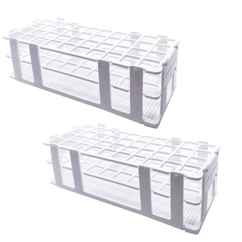 Plastic Test Tube Rack 2 Pack White 40 Holes Lab Test Tube Rack Holder for 21mm and Below The Test Tubes, Detachable, White...