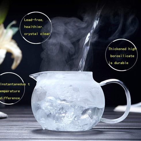 Lead-Free Thicken Glass Teapot Kettle – Removable Stainless Steel Infuser – Great ForBlooming and Loose Leaf Tea Brewer, Thickened (33oz / 950mm)...