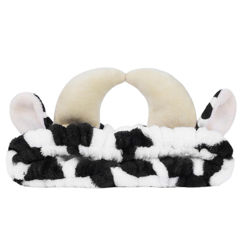 Facial Spa Headband Cosmetic Makeup Headband Skincare Headband for Washing Face Makeup (Cow)...