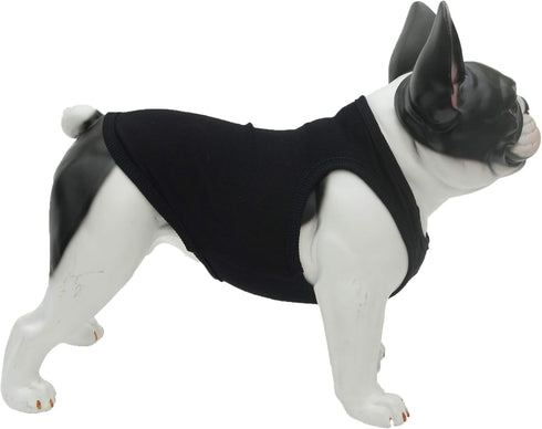 Lovelonglong 2019 Summer Pet Clothing, Dog Clothes Blank T-Shirts Ribbed Tanks Top Thread Vests for Bulldog Pit Bull Dogs 100% Cotton Black XXL...