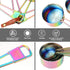 9 Pcs Measuring Spoons and Cups Set Stackable Stainless Steel Measuring Cups and Spoons Rainbow with Engraved Measurements for Cooking, Mixing, Ba...