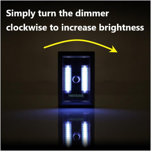 nextool 2-Pack Adjustable Brightness Battery Included COB LED Cordless Dimmer Switch Light, Tap Light, Battery Operated LED Night Lights, Batterie...